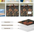 thumbnail image 4 of Yayeee Foldable Storage Basket for Shelves with Handles Set of 2 Waterproof Cloth Bins, Dark Floral Pattern, 4 of 7