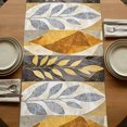 thumbnail image 5 of Retro Abstract Leaves 36 Inch Table Runner, Vintage Summer Botanical Art Farmhouse Dresser Scarf Cotton & Linen Tablerunner for Dining/Kitchen Island/Holiday Party Décor Small 13" x 36", 5 of 9