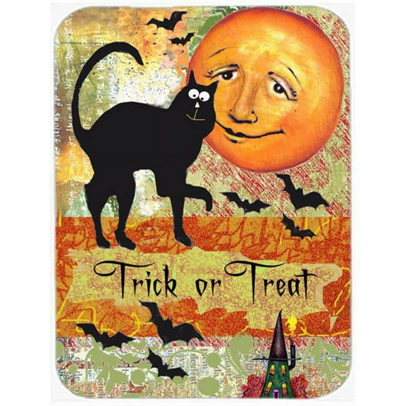 Carolines Treasures  Trick and Treat Moon Halloween Glass Cutting Board - Large