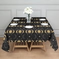 thumbnail image 3 of Black Gold Sun Moon Star Pattern Square Tablecloth,Waterproof Square Table Cover,Wipeable Spillproof Washable Table Cover for Home Kitchen Party Decor 42"X42"(107x107cm), 3 of 6