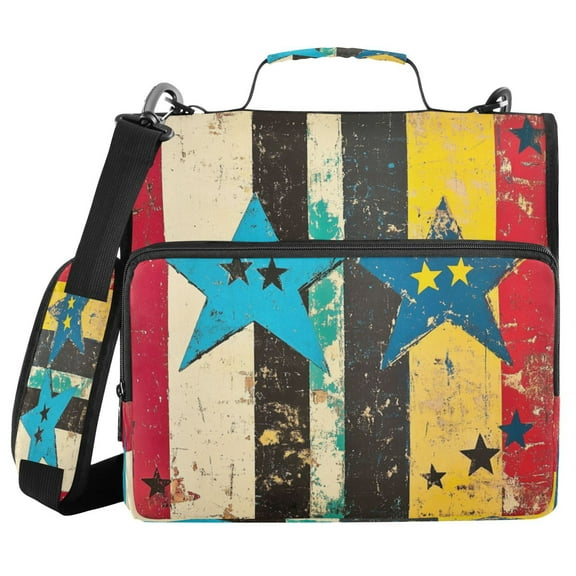 YAZAOO Zipper Binder trapper keeper Documents Organized Design Rustic Starscape Printed