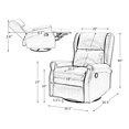 thumbnail image 3 of Leather Swivel  Glider Recliner Rocking Chair Modern Push Back with Adjustable Backrest Footrest Sofa Armchair for Living Room Burgundy, 3 of 10