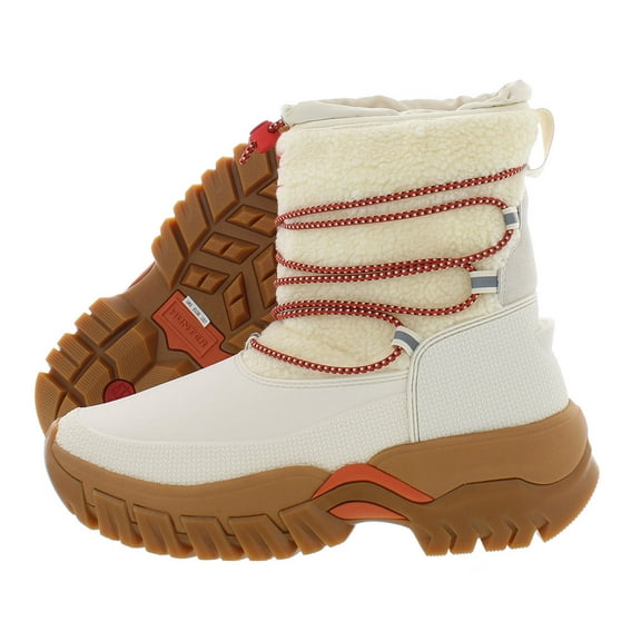 Hunter Wanderer Short Sherpa Snow Boot Womens Shoes Size 5, Color: White Willow/Gum