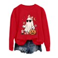 thumbnail image 4 of PRfgtbd Halloween Crewneck Sweatshirt for Women Ghost Pumpkin Print Long Sleeve Shirt Graphic Pullover Tops Casual Clothes, 4 of 5