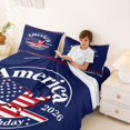thumbnail image 4 of Manfei American Flag Queen Sheets, 1776-2026 250th Birthday Queen Sheet Sets, Navy Blue, Navy Reversible 4-Piece (1 Flat Sheet, 1 Fitted Sheet and 2 Pillowcases), 4 of 6