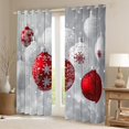 thumbnail image 2 of Manfei Happy New Year Curtains Pack of 2 (42x84 Each),Christmas Snowflake Curtains Blackout,Red Xmas Ball Bedroom Curtains For Adults,Super Cozy Room Decor, 2 of 6
