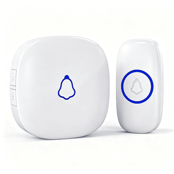 GJX Wireless Doorbell, Easy installation, Waterproof, Adjustable Volume, 58 Chimes, Colorful LED, 1000Ft Range, White