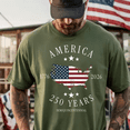 thumbnail image 4 of Semiquincentennial 250 Years T-Shirt, Patriotic USA Map American Flag 1776-2026 Anniversary Tee, Unisex Garment Dyed Cotton, 4 of 7