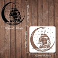thumbnail image 2 of Moon Stencils 11.8x11.8inch Plastic Sailboat Drawing Painting Stencils Moon Stars Boat Ocean Pattern Wall Stencils Reusable Stencils for Painting on Wood Floor Wall and Tile, 2 of 9