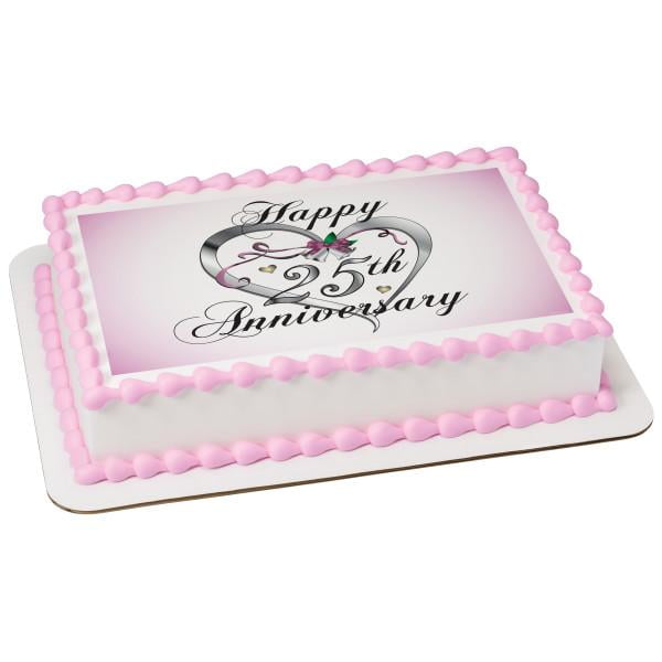 25th Anniversary Edible Cake Topper Image - Walmart.com ...
