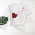 thumbnail image 2 of FDGIU ‌Women's Love Heart Graphic Tee - V-Neck Valentine T-Shirt Comfy Casual Blouse Gift, 2 of 5