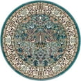 thumbnail image 1 of Unique Loom Tapis de Chasse Texturé Narenj 5' x 5' Bleu Rond/tan, 1 of 1