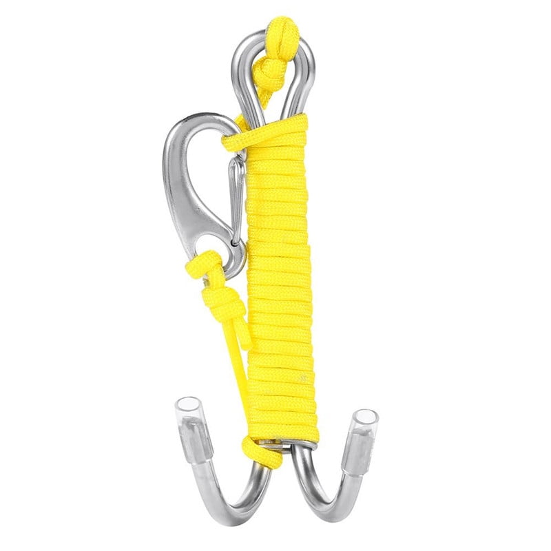 WALFRONT Scuba Diving Stainless Steel Diving Hook Reef Double Hook with