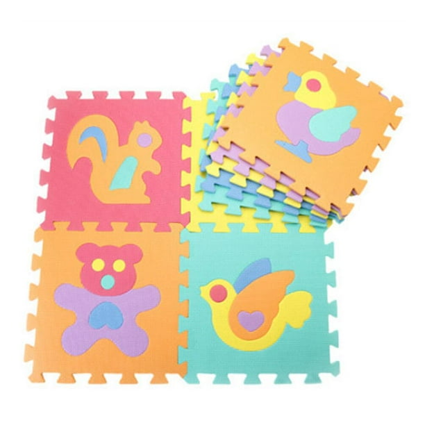 10pcs 30x30cm Eva Play Mats Floor Puzzle Crawling Play Game Mat For Baby Kids (random Animal Pattern)