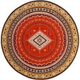 thumbnail image 4 of SAFAVIEH Classic Vintage Clarette Chevron Bordered Area Rug, Orange/Gold, 6'7" x 9'2", 4 of 9