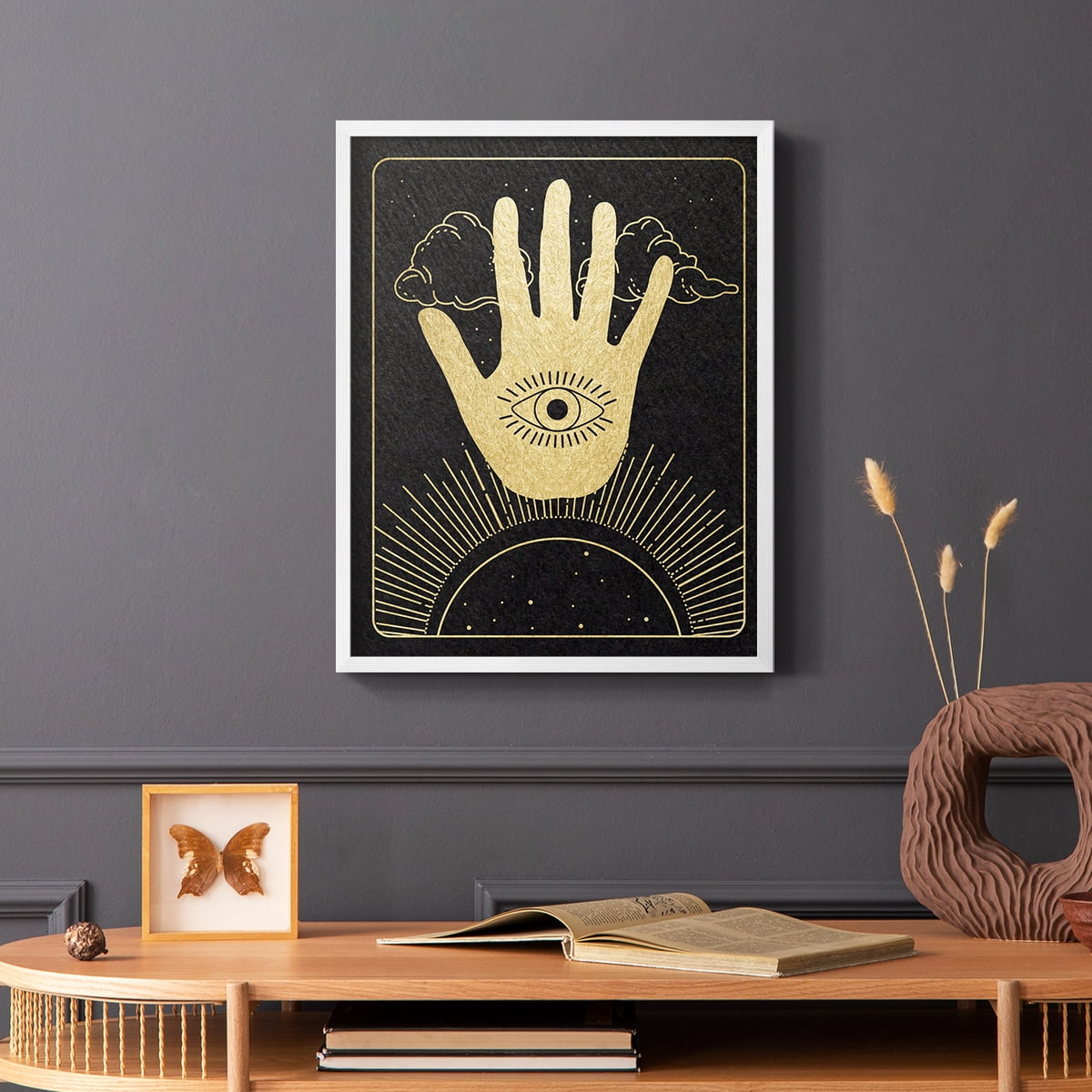 Celestial Palm in Paper Solid Wood 11 x 14 Framed Print