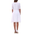 thumbnail image 3 of Vestido A-line de Chiffon con Estrellas Metálicas y Mangas Fruncidas para Mujeres INSPIRE CHIC, Talla L, Blanco, 3 of 6