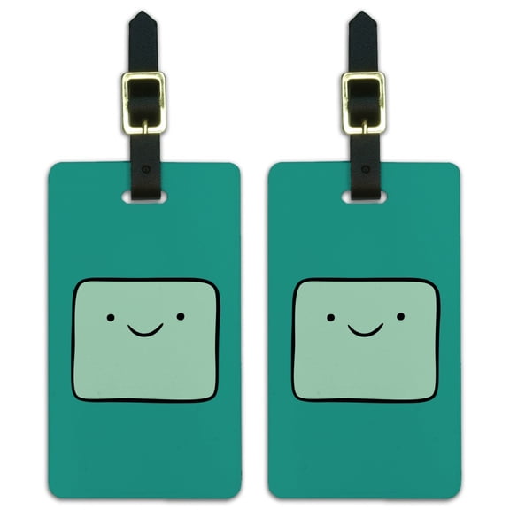 Adventure Time BMO Head Luggage ID Tags Suitcase Carry-On Cards - Set of 2
