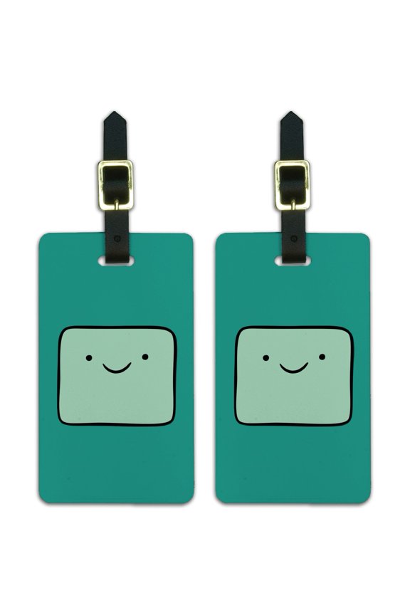 Adventure Time BMO Head Luggage ID Tags Suitcase Carry-On Cards - Set of 2