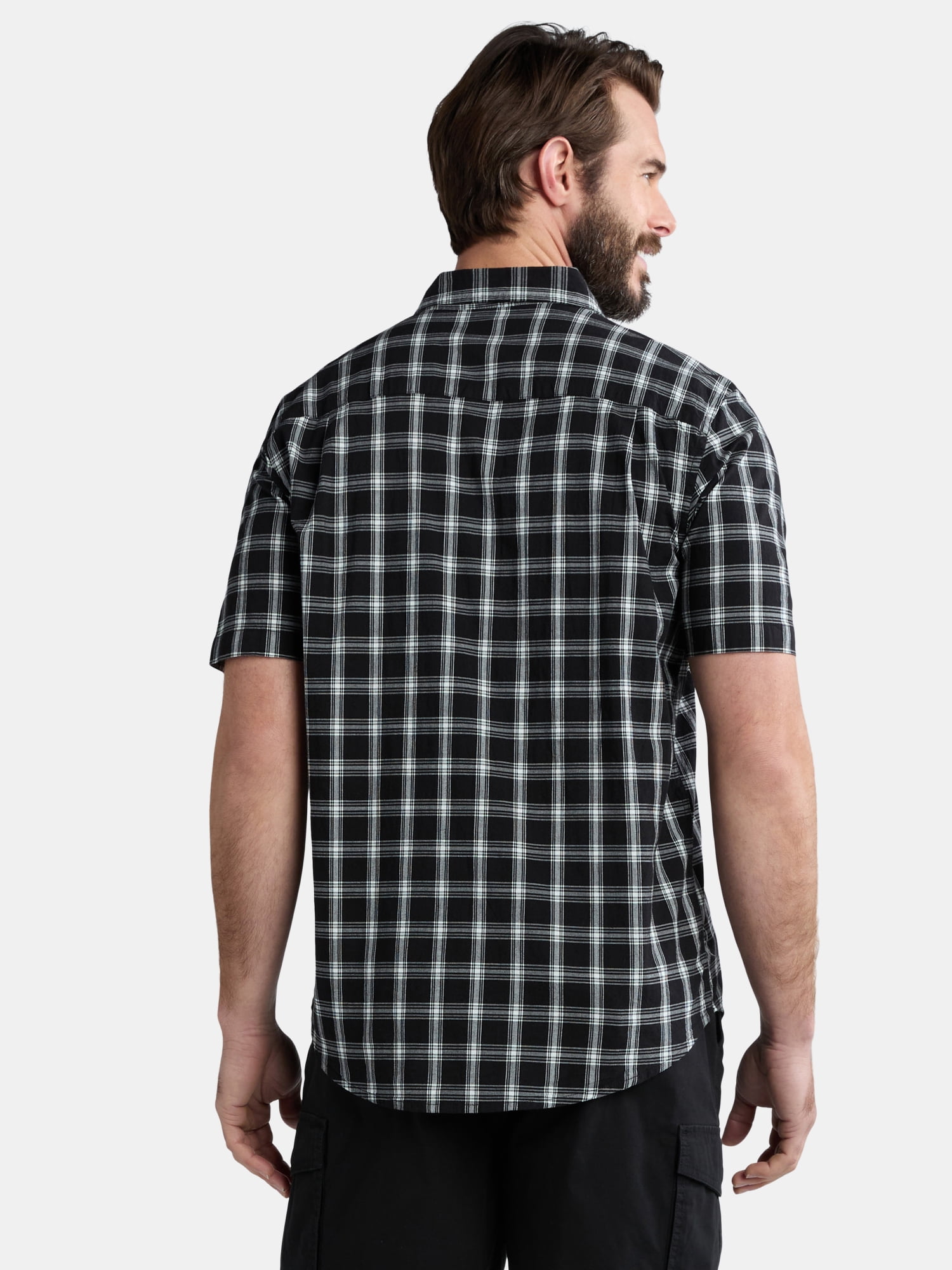 George Men's & Big Men's Classic Fit Short Sleeve Button-Up Poplin Shirt, Sizes S-3XL