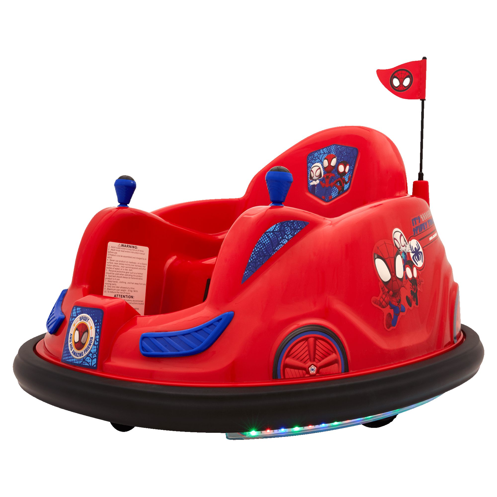 Spidey and His Amazing Friends, 6 Volts Bumper Car, Battery Powered Ride on, Fun LED Lights Includes, Charger, Ages 1.5- 4 Years, Unisex - image 9 of 14