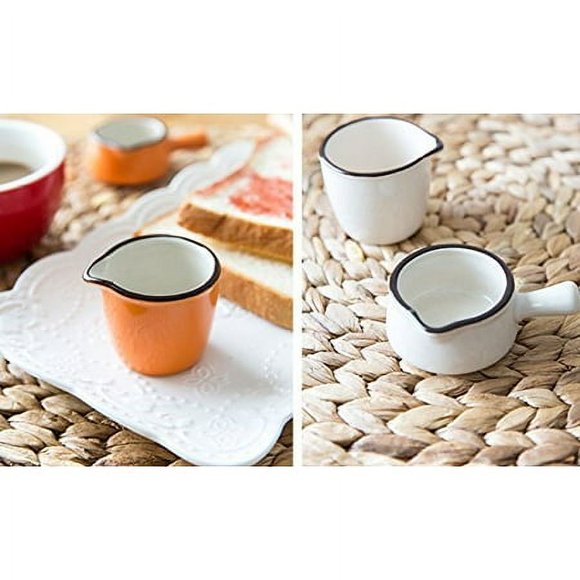 CHOOLD Colorful Mini Ceramic Creamer Coffee Milk Creamer Pitcher/Serving Pitcher/Sauce Pitcher/Milk Creamer Jug for Kitchen 4Pcs