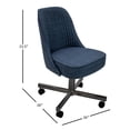 thumbnail image 3 of Chromcraft Fabric Upholstered Caster Chair in Vann Midnight Blue (set of 2), 3 of 5