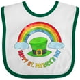 thumbnail image 3 of Inktastic Happy St. Patrick's Day Rainbow and Hat Boys or Girls Baby Bib, 3 of 4