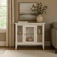 thumbnail image 3 of Leick Home Ryan 3-Tier Solid Wood and Glass Curio Cabinet with Interior Display Light, Weathered White, 3 of 16