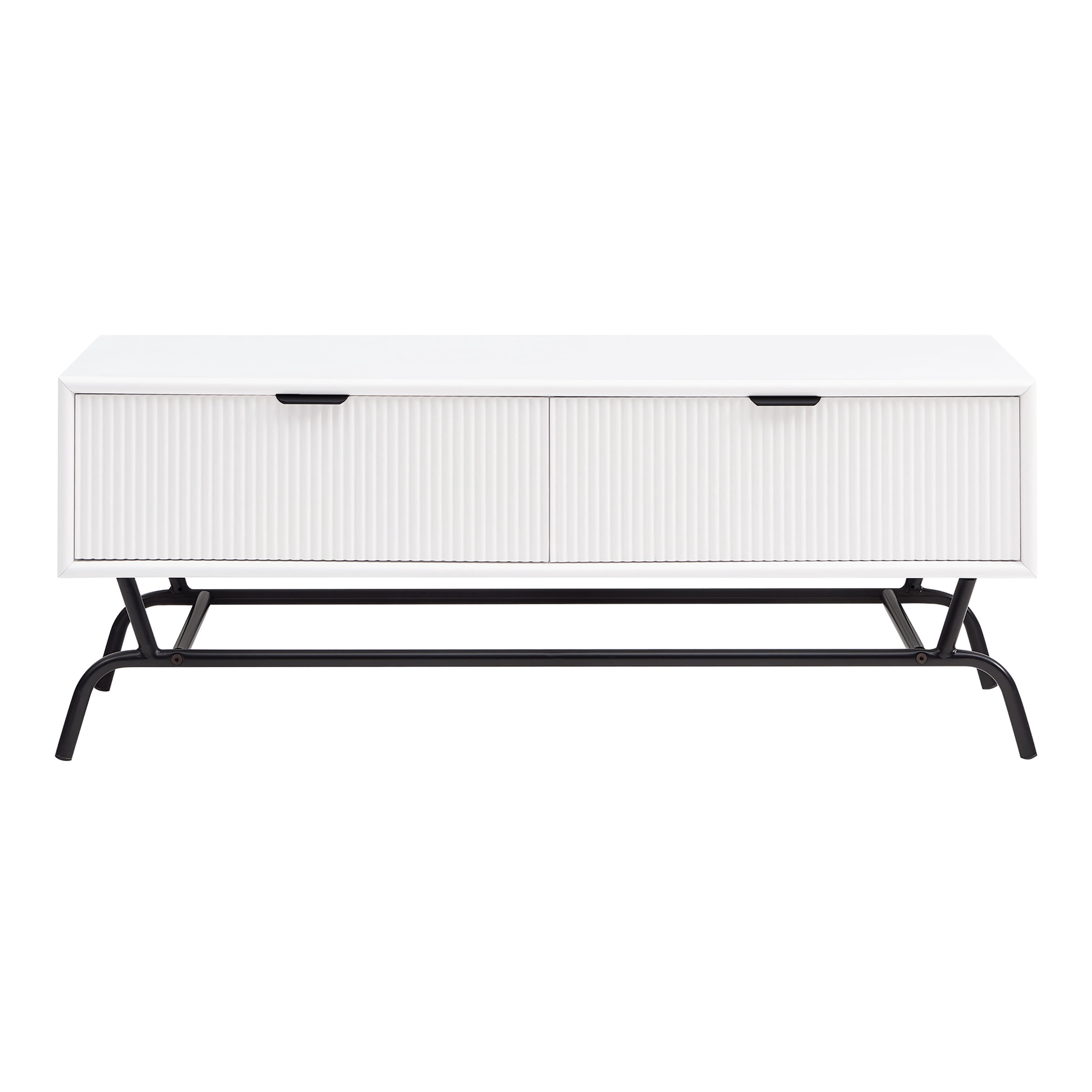 Furniture of America Estee 2-Drawer Wood Indoor Coffee Table, White Pure