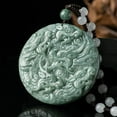 thumbnail image 3 of The Jadeite Nine Dragon Protector Ping An Buckle Ice Jade Pendant Necklace Symbolizes Peace and Tranquility and is a Must-Have Gift for the Year of the Dragon, 3 of 4