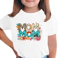 thumbnail image 1 of Zpanxa T-Shirts pour Tout-Petites Fille Imprimé Fête des Mères Col Rond Manches Courtes Haut Polyester Spandex 5-6 Ans, 1 of 5