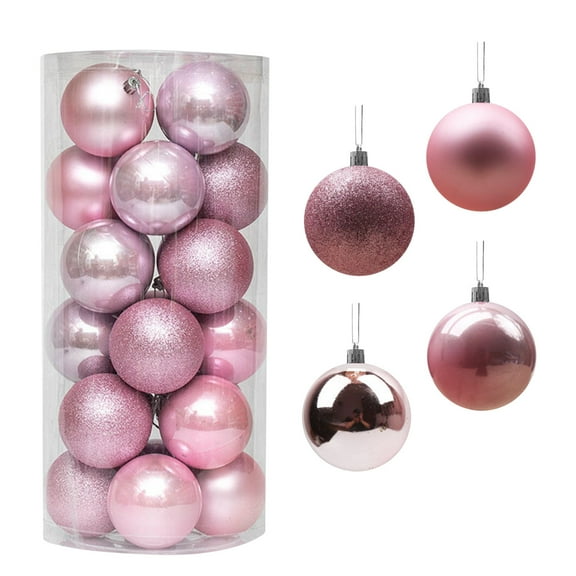 Fiudx Juego de Bolas Navideñas, Adornos de Plástico Irrompibles, Adornos con Purpurina, Decoración Navideña para El Hogar, Colgante para Árbol, Decoración de Techo para Centro Comercial.