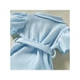 thumbnail image 6 of Qmyliery Baby Solid Color Turn-Down Collar Fly Sleeve Bodysuit with Waist Belt for Summer, 6 of 9