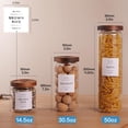 thumbnail image 4 of 5 Set Glass Pantry Storage Jars with Acacia Airtight Lid - Thicken Glass Kitchen Canisters with 132 Pantry Labels - Clear Glass Food Storage Containers with Wood Lid for Tea,Sugar,Candy,Cookie,Pasta, 4 of 7