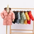 thumbnail image 4 of Children Mid-Length Winter Down Jacket Big Pocket Solid Color Thicken Coat For Boys Girls, 4 of 5