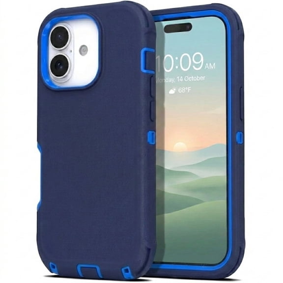 iPhone 17 Case Cover 3 Layer Rugged / Heavy Duty / Shockproof 6.1" Navy
