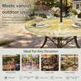 thumbnail image 6 of Round Outdoor Tablecloth with Umbrella Hole and Zipper, Vintage Mustard Yellow Tablecloth with Elastic Waterproof, Farmhouse Florals Leaf Coastal Sweet Home Patio Table Covers for 31" - 35" Tables, 6 of 9