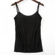 Women Padded Bra Camisole Top Vest Female Camisole With Built In Bra Black M