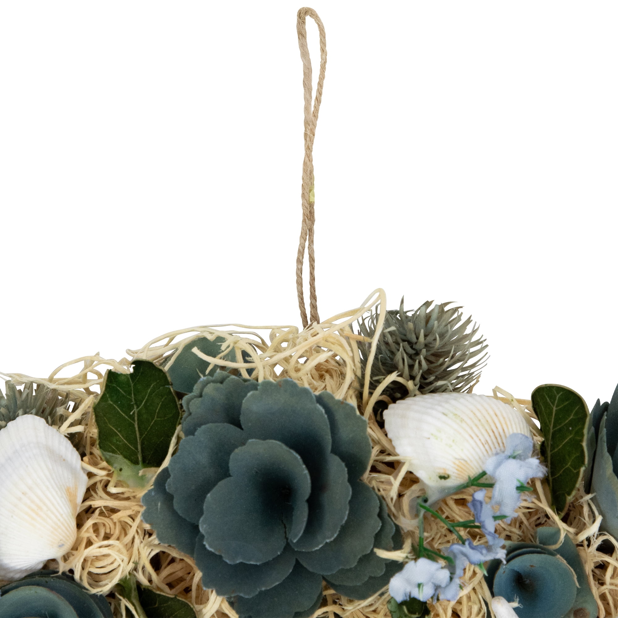 Northlight Floral Starfish and Seashells Artificial Wreath - 12"