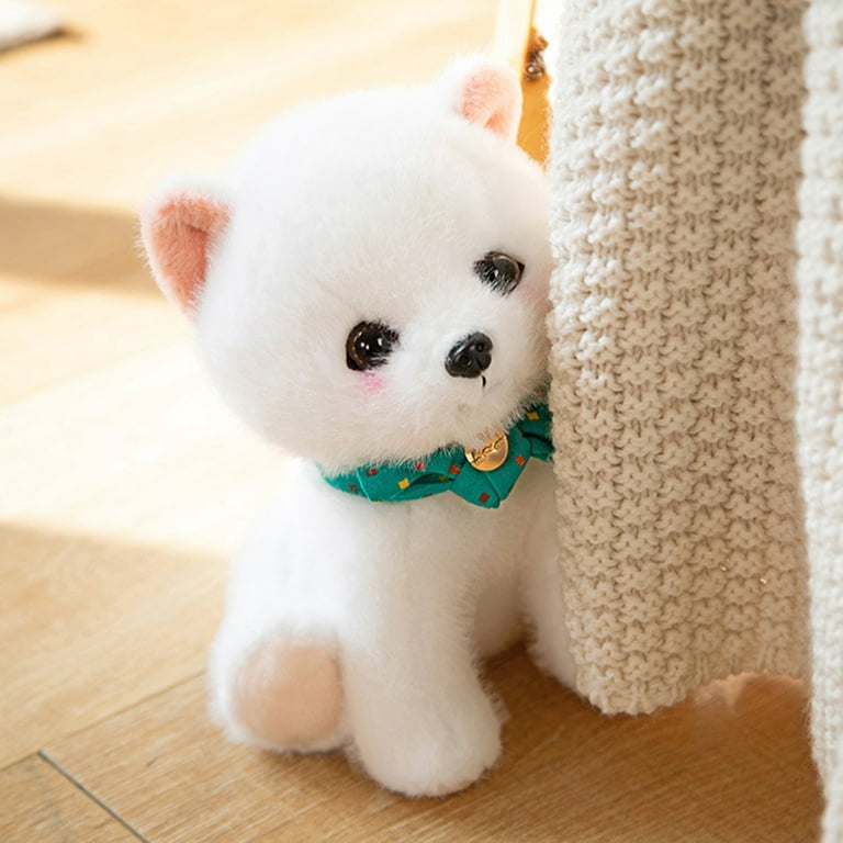 23cm Pomeranian Plush Toy With Bow