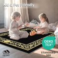 thumbnail image 4 of ODIKA 5'x7' Machine Washable Non-Slip Area Rug, Vintage Damask with Ornamental Scroll Work High Traffic Rug with Pad, Black, 599094, 4 of 8