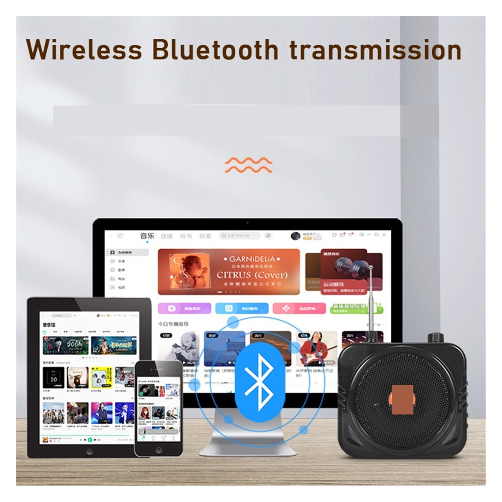 25W Wireless Loudspeaker FM Radio Recording TF Card U Disk Playback Dedicated Classroom Class Guide Speakers ,Powerful Voice Amplifier
