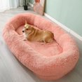 thumbnail image 1 of Human Dog Kennel Plush Round Pet Kennel Dog Bed Winter Warm Sponge Dog Pads Pet Supplies Pet Mattresses ShopWise Round, 1 of 12