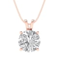 thumbnail image 4 of 3.0 ct Brilliant Round Cut Solitaire Zircon 18K Rose Solid Gold Everyday Affordable Designer Necklace Pendant with 18" Chain, 4 of 7