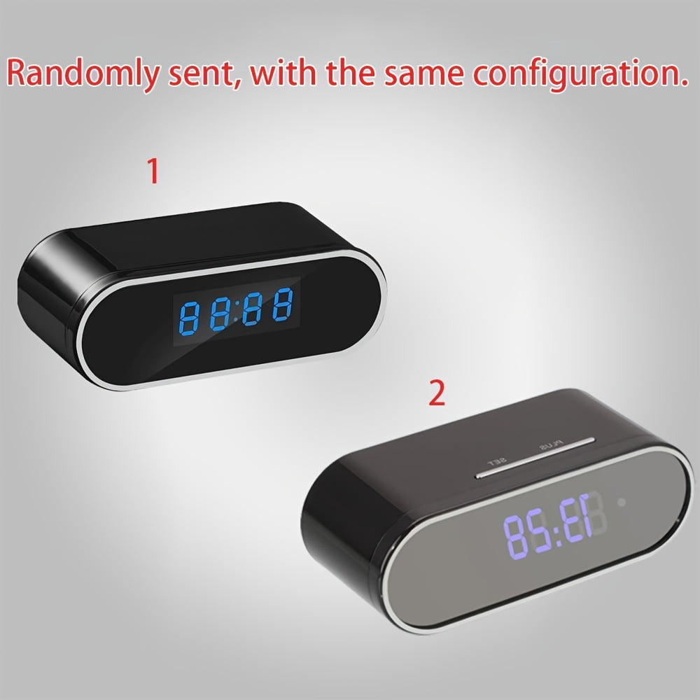 1080P HD WiFi Alarm Clock Camera with Motion Detection, Night Vision, Two-Way Audio, 64GB Storage, Battery/USB Powered for Baby/Pet Monitor & Indoor Security