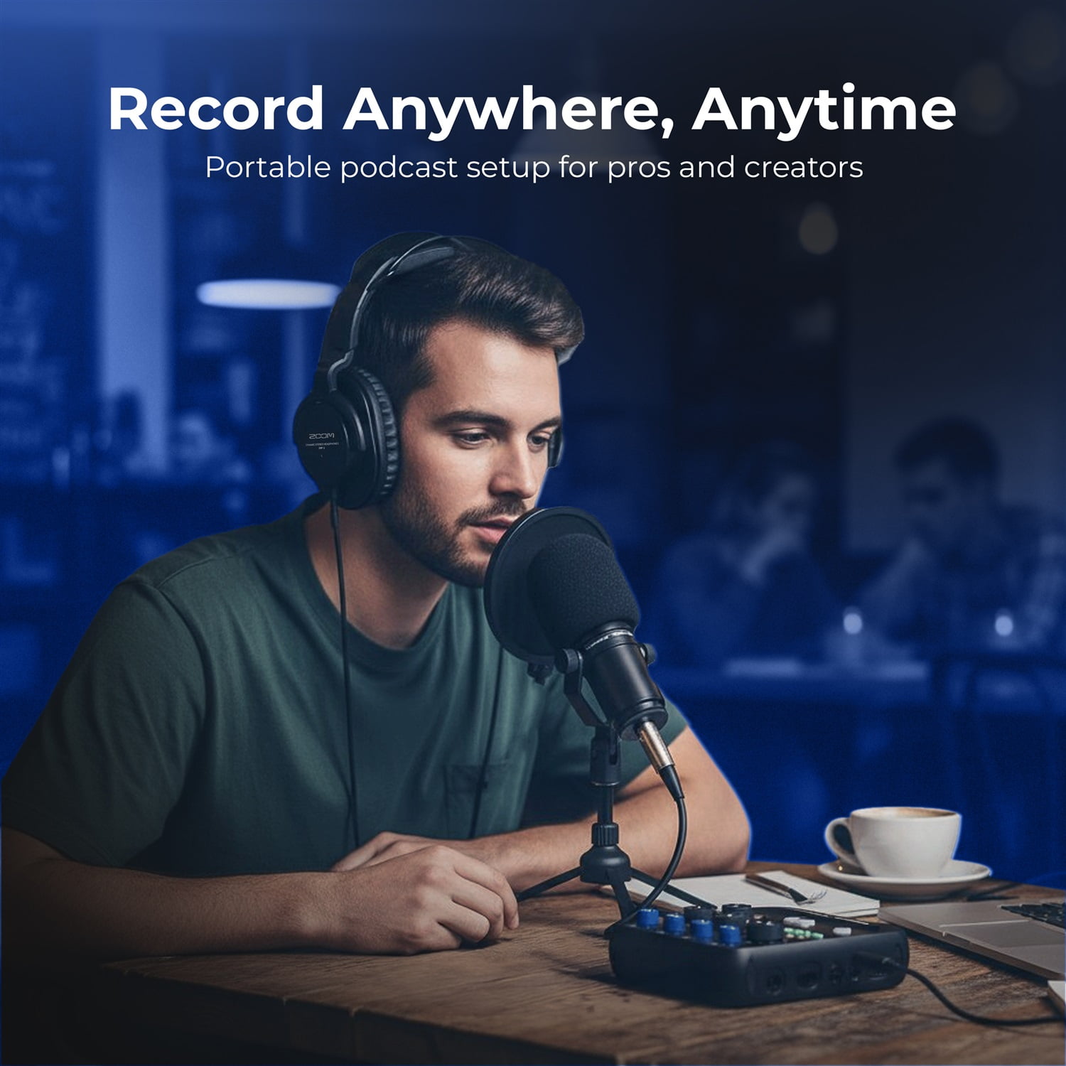 Zoom PodTrak P4next Portable Multitrack Podcast Recorder Bundle – Includes High-Quality Microphones, Comfortable Headphones, Windscreens, and Adjustable Desktop Mic Stand for Professional Podcasting