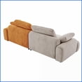 thumbnail image 2 of 86.6” Modern 3-Person Gray & Yellow Suede Sofa | Tight Back | Flared Arms | Easy Assembly, 2 of 12