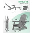 thumbnail image 3 of WINSOON Set of 2 Folding Adirondack Chair with Adjustable Backrest and Retractable Ottoman-Gray, 3 of 9