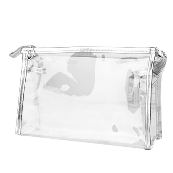 Meitianfacai Makeup Bag Cosmetic Bag, 1X Clear Transparent Plastic PVC Travel Cosmetic Make Up Toiletry Bag Zipper